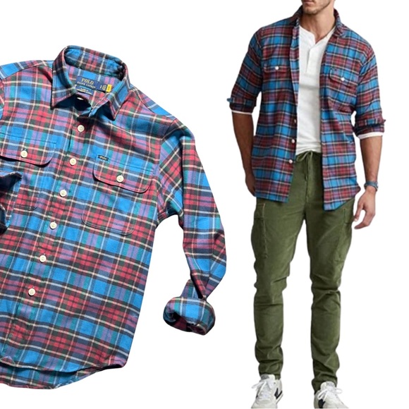 Polo by Ralph Lauren Classic Fit Performance Flannel Shirt - Picture 3 of 16